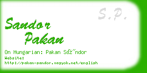 sandor pakan business card